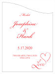 Love Swirly Large Curved Rectangle Wine Wedding Label